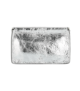 JEROME DREYFUSS  Metallic Crinkled Leather Clutch