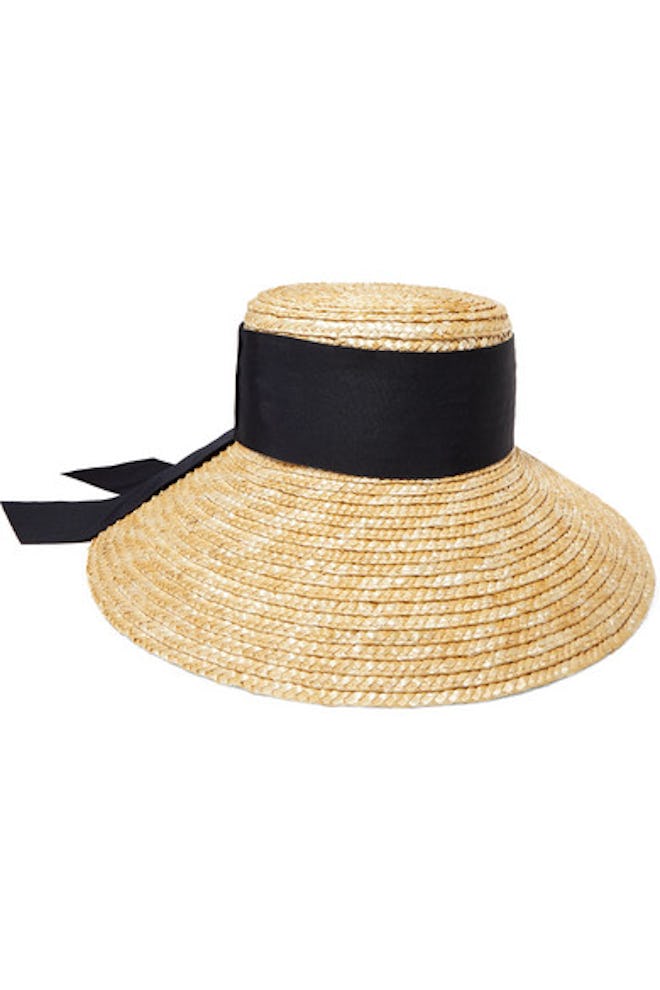 Annabelle Grosgrain-Trimmed Straw Hat