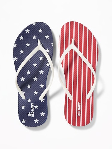 All American Patterned Flip-Flops