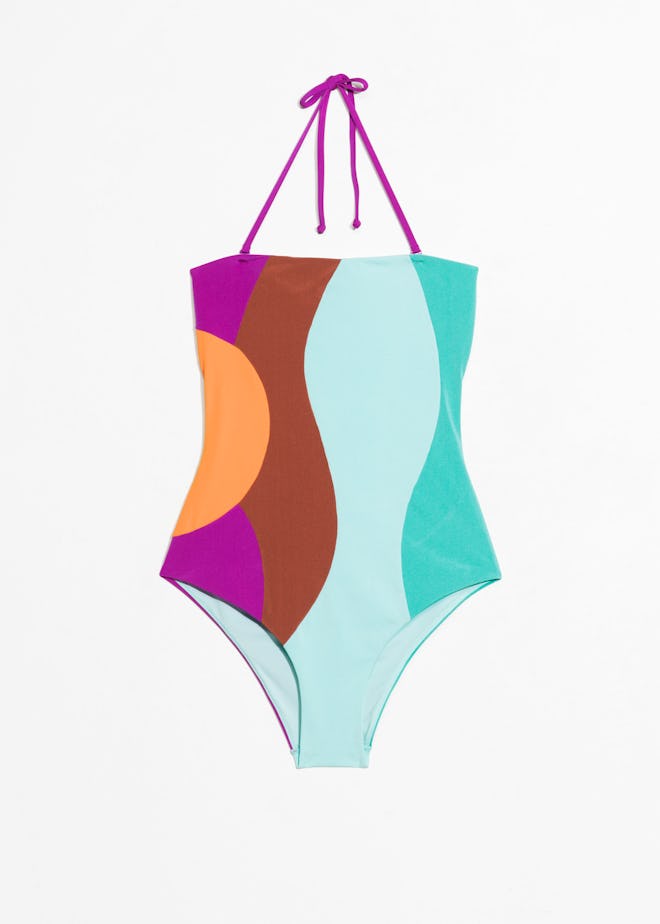 Colour Wave Halter Swimsuit