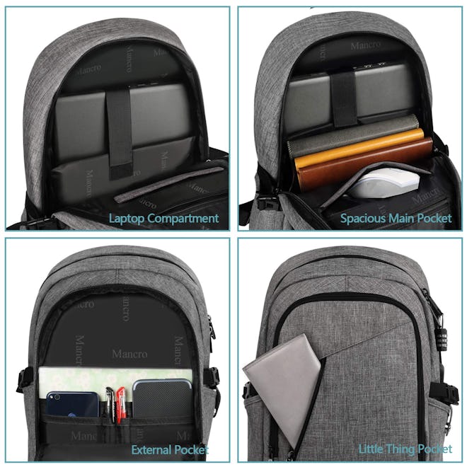 Mancro Anti Theft Travel Computer Bag