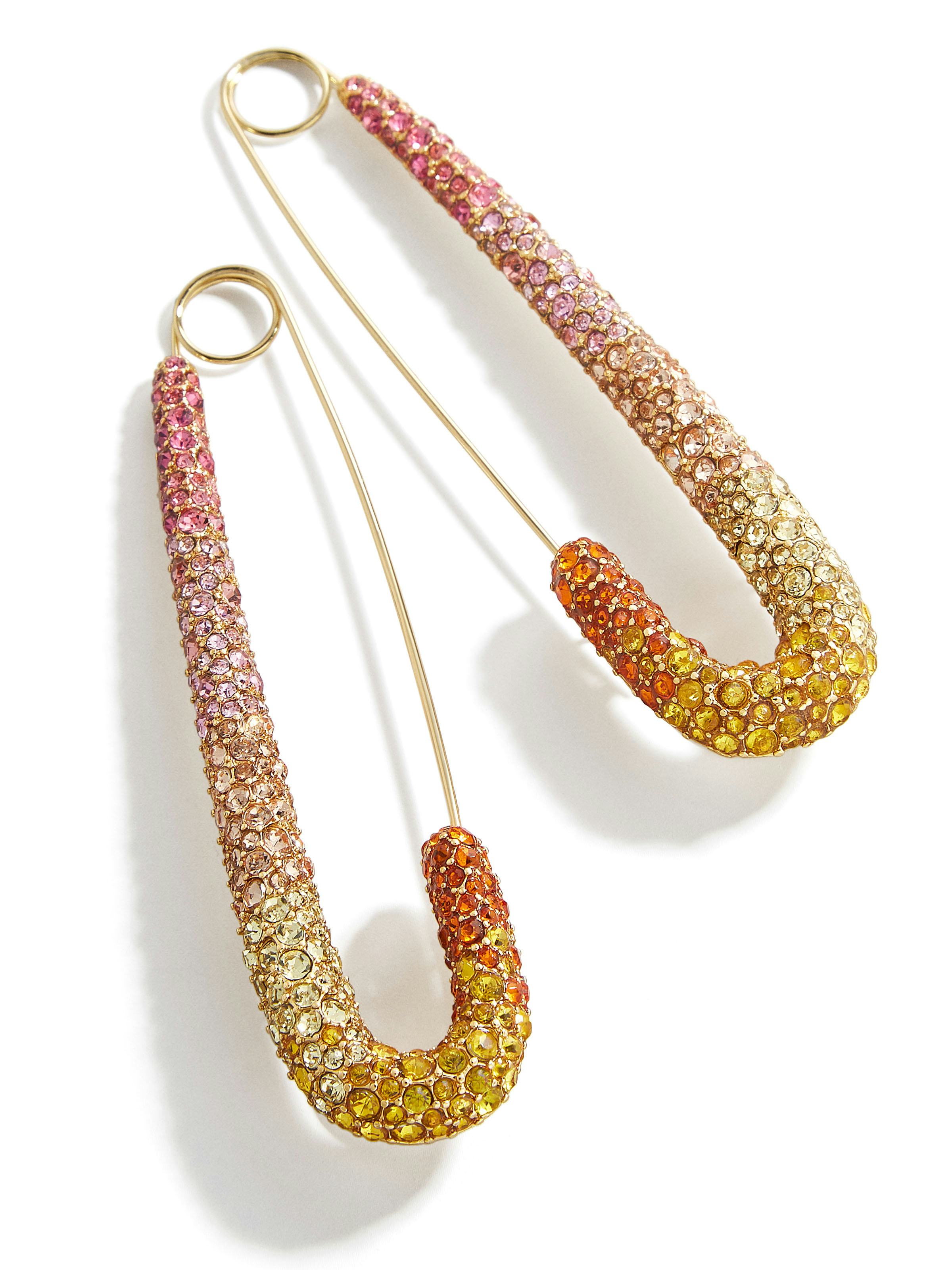 ◆bauble bar◆Gold Earrings BAUBLEBAR Carina Goldtone Clear Stone Hoop Earrings