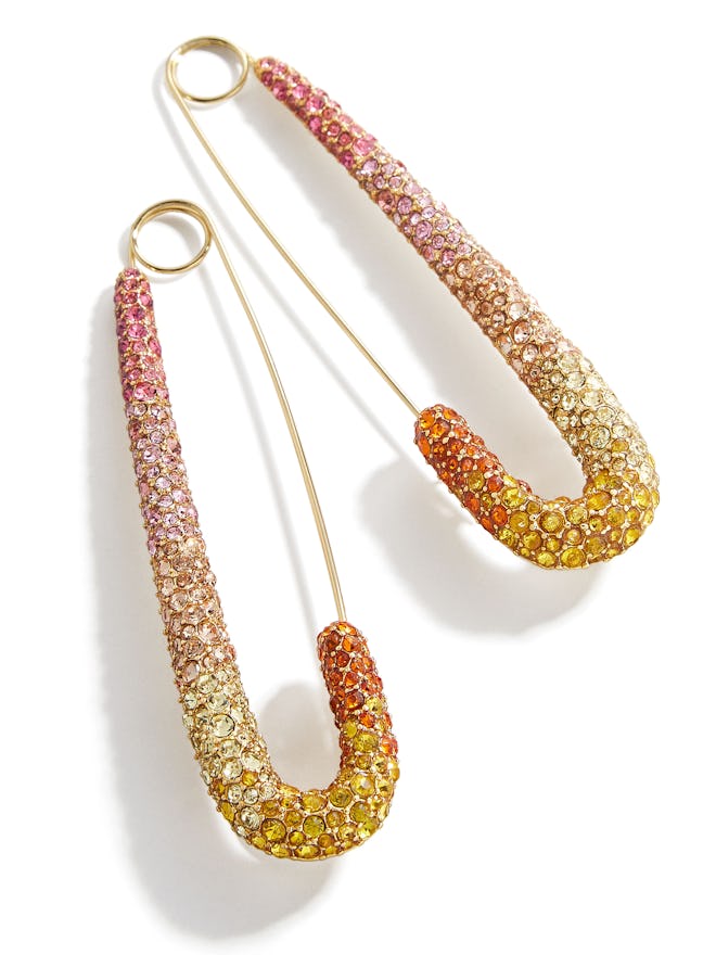Large Pavé Safety Pin Earrings