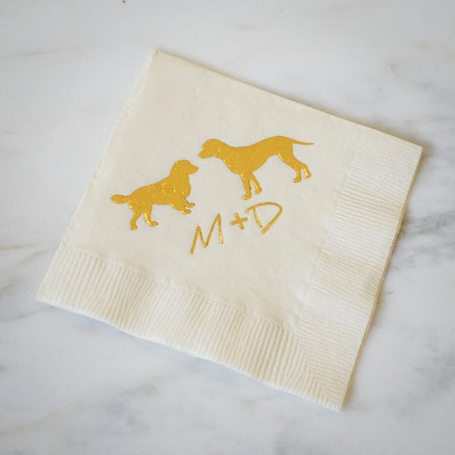 Dog Silhouette Personalized Napkins