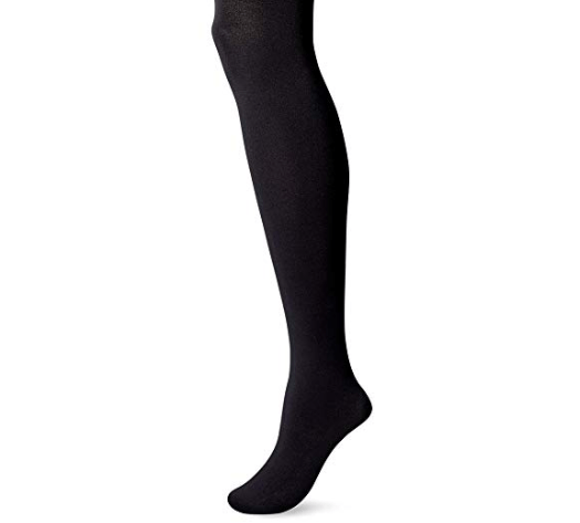 Size Medium Black 140 Denier Soft Fleece Lined Thermal Tights by Silky