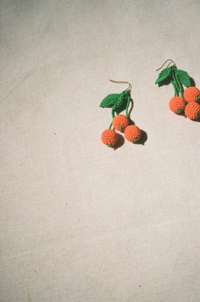 Tangerine Beaded Earrings