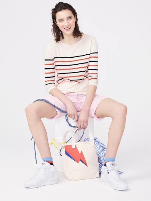 A woman posing in her Fourth of July outfit