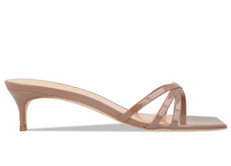 Libra Taupe Patent Leather Sandals