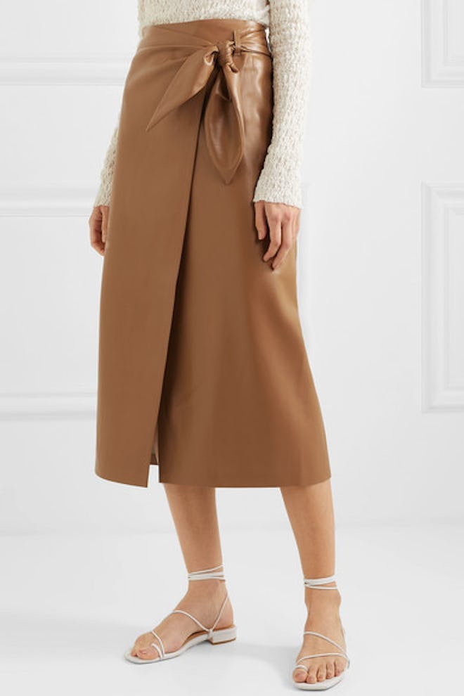 Amas Vegan Leather Wrap Skirt