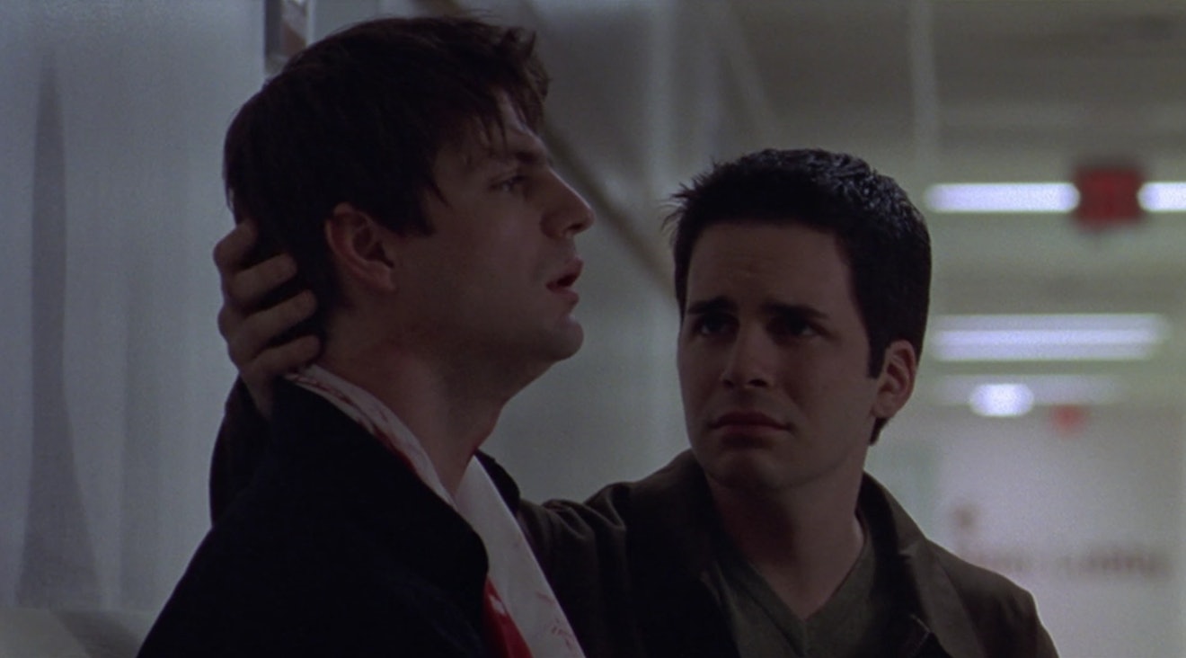 Gale Harold as Brian Kinney and Hal Sparks as Michael Novotny in "Queer as Folk"