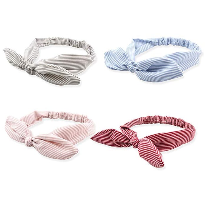 DRESHOW Elastic Bow Headbands (4-Pack)