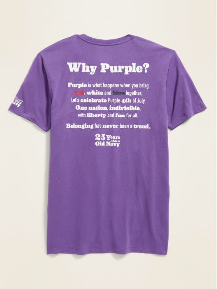 Old Navy S Flag Tees Are Purple This Year The Reason Why Will Make You Buy 10