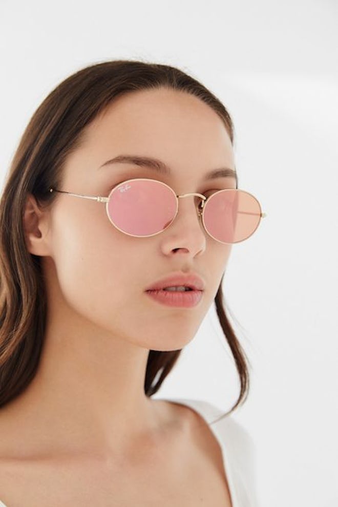 Oval Flat Lens Sunglasses in Copper