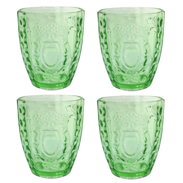 Vintage-Inspired Pressed Glass Tumblers (Set of 4)