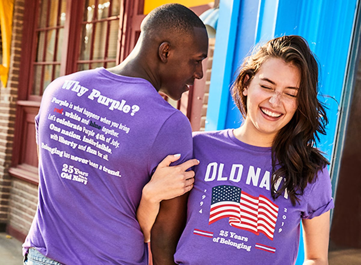Old Navy's New 4th Of July T-Shirts Promote Inclusivity & Belonging With A New Purple Hue