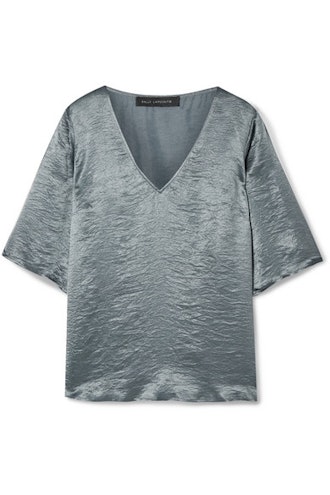 SALLY LAPOINTE Crinkled-satin top