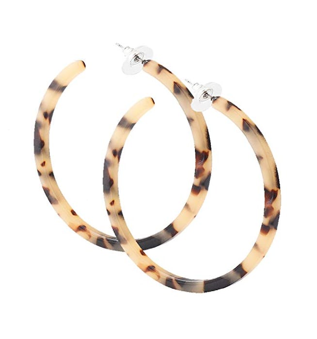 PHALIN Tortoiseshell Acrylic Hoop Earrings