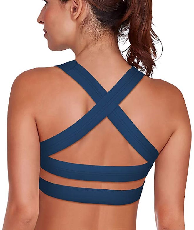 SHAPERX Padded High-Impact Strappy Sports Bra