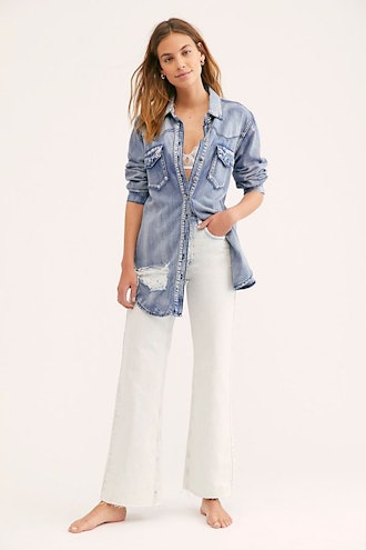 High-Rise Straight Flare Jeans