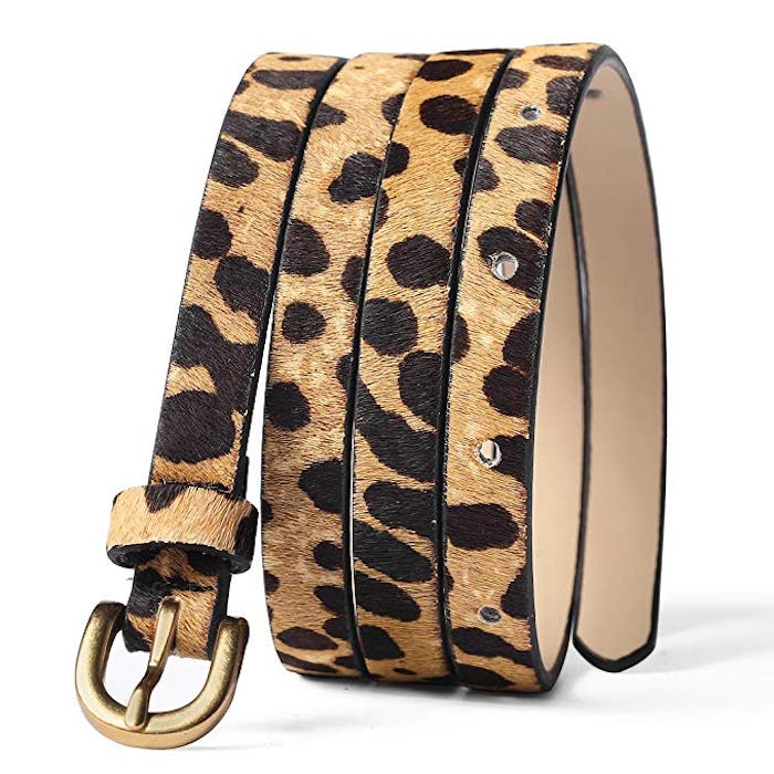 JDLeather Leopard Print Belt 