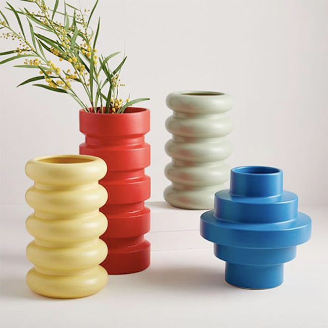 Stepped Form Ceramic Vases