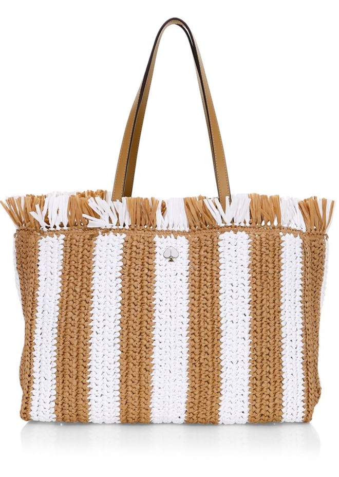 Large Sam Stripe Straw Tote