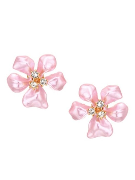 Kenneth Jay Lane Flower Crystal Clip-On Earrings