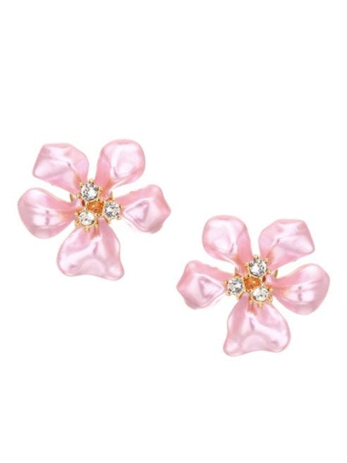 Kenneth Jay Lane Flower Crystal Clip-On Earrings