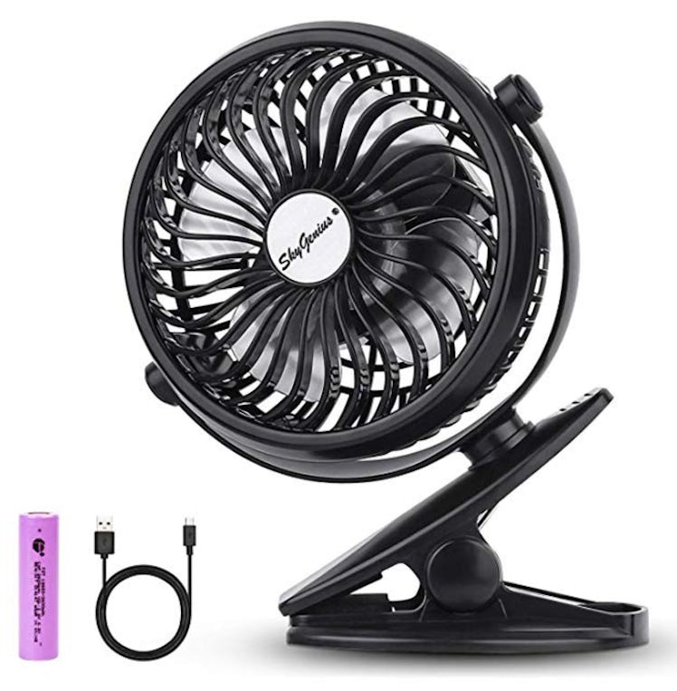 SkyGenius Battery Operated Clip on Mini Desk Fan