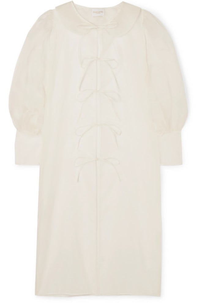 Emilia tie-detailed silk-organza jacket