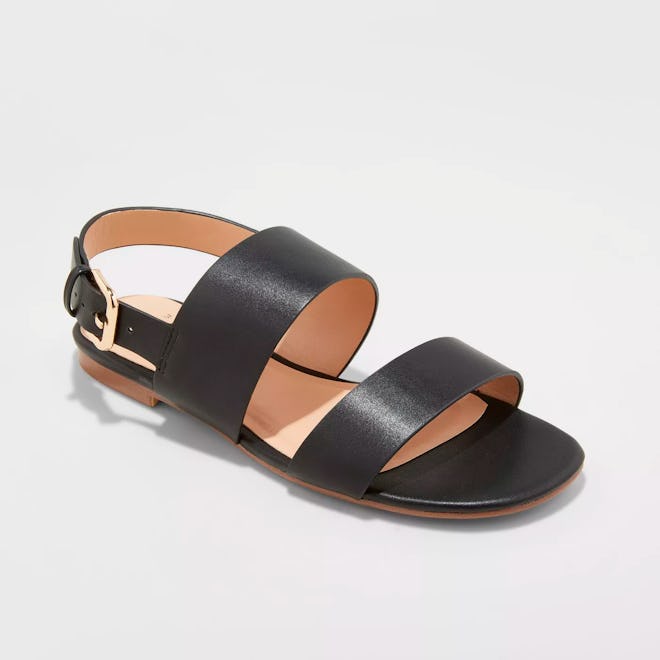 Two Band Buckle Slide Sandals