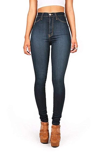 Vibrant Women's Classic High Waist Denim Skinny Jeans