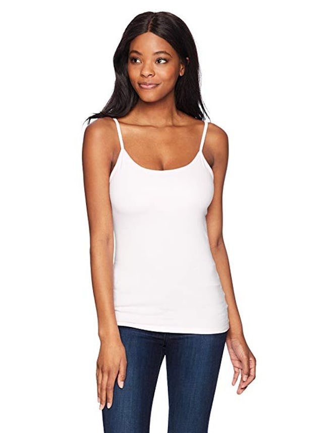 Hanes Women's Stretch Cotton Cami with Built-in Shelf Bra