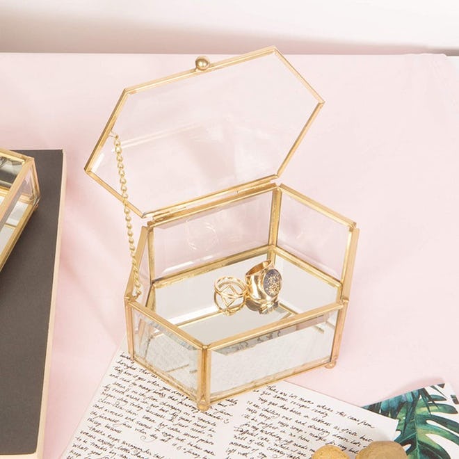 Home Details Vintage Glass Jewelry Box