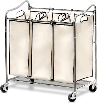  Simple Houseware Heavy-Duty 3-Bag Laundry Sorter Cart