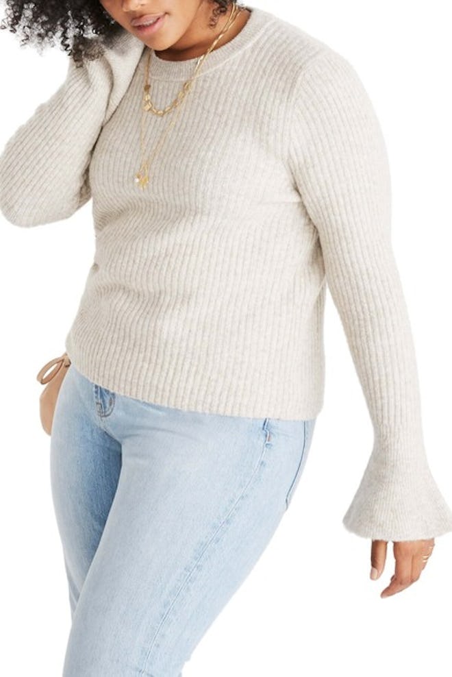 Ruffle Cuff Pullover Sweater