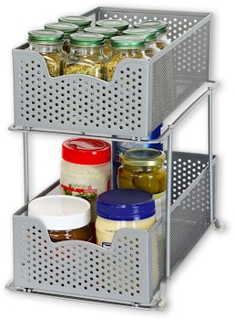 Simple Houseware 2 Tier Sliding Basket Organizer 