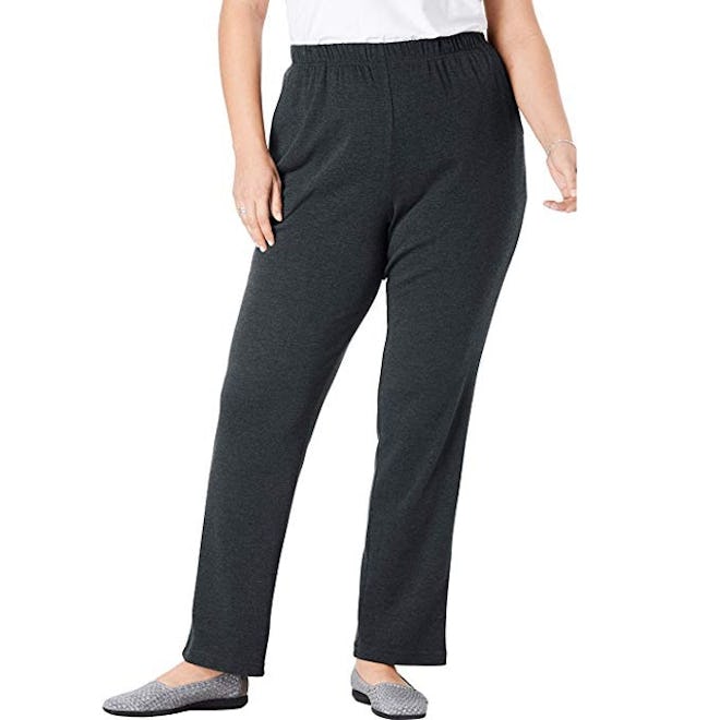 Woman Within Plus Size Petite Knit Straight Leg Pant