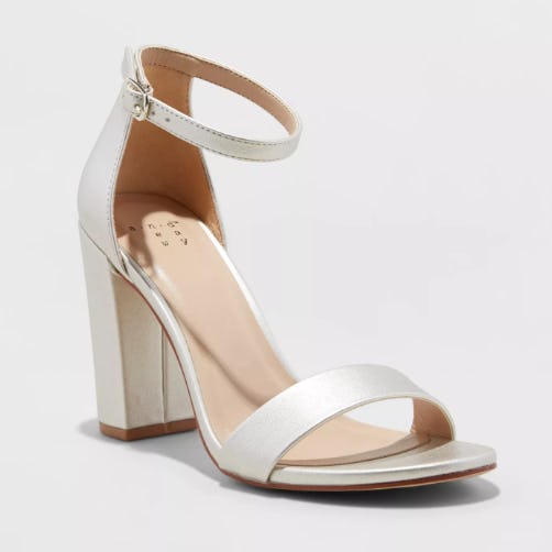 A New Day Women's Ema Satin High Block Heel Pump Sandal 