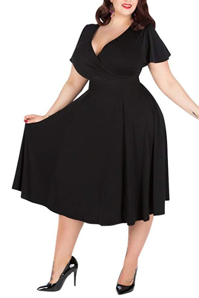 Nemidor Women's Stretchy Midi Plus Size Dress