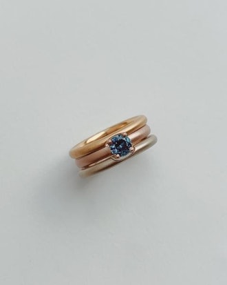 18k Venetian Rose Gold Solitaire with Montana Sapphire