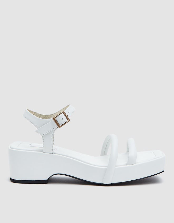 Puffy Strap Platform Sandal in White