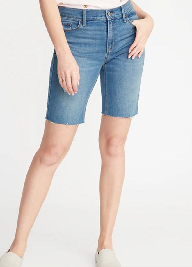 Slim Denim Cut-Off Bermudas