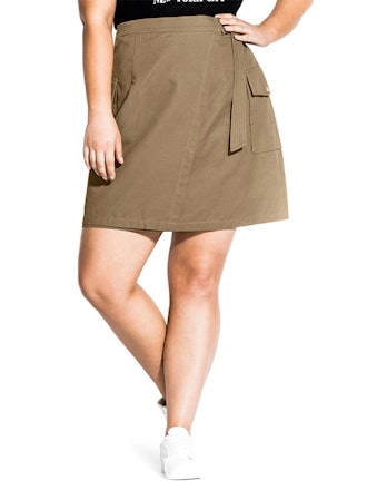 Cargo Pocket Cotton Miniskirt