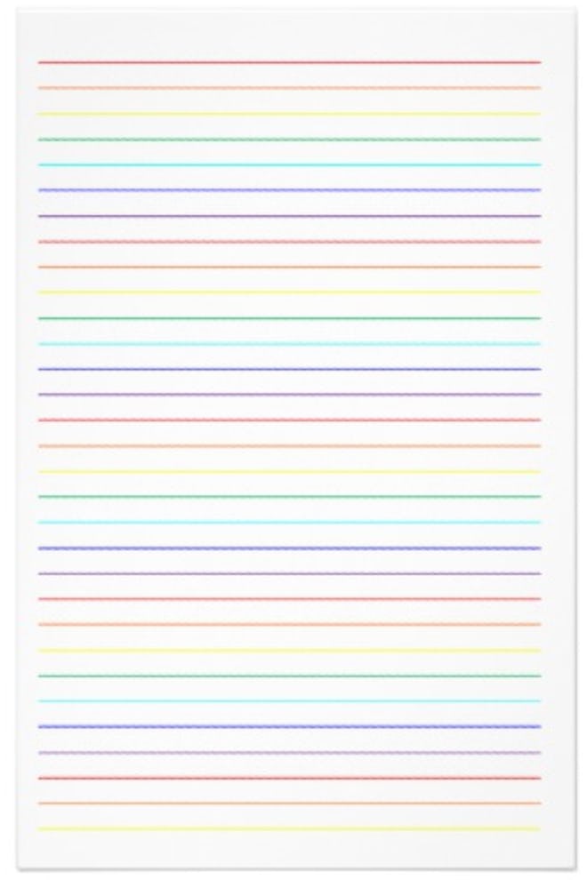 Rainbow Lined Simple Stationery (Set of 10)