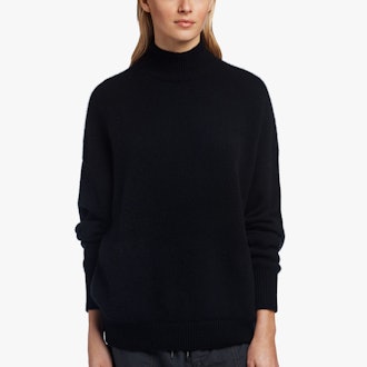 Cashmere Mock Neck Sweater in Black