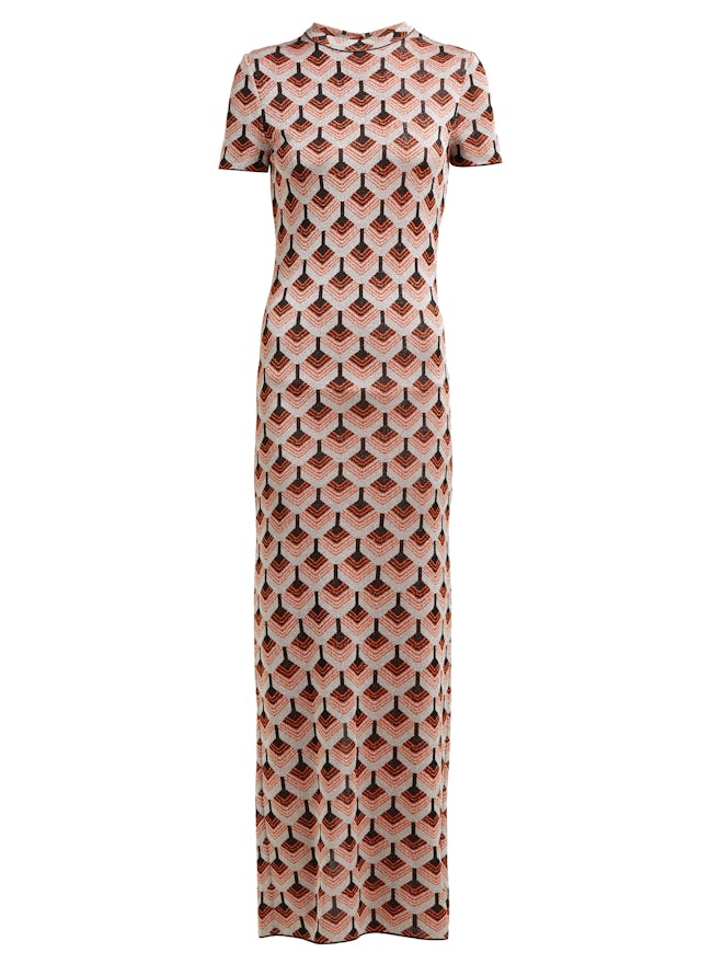 Paco Rabanne Geometric metallic-jacquard dress