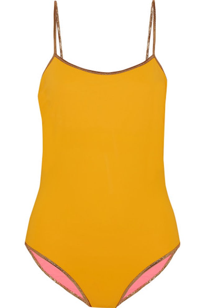 Tooshie Bridgehampton Reversible Lurex-Trimmed Swimsuit