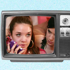 Alexis Neiers's scene from Pretty Wild reality show in an old tv