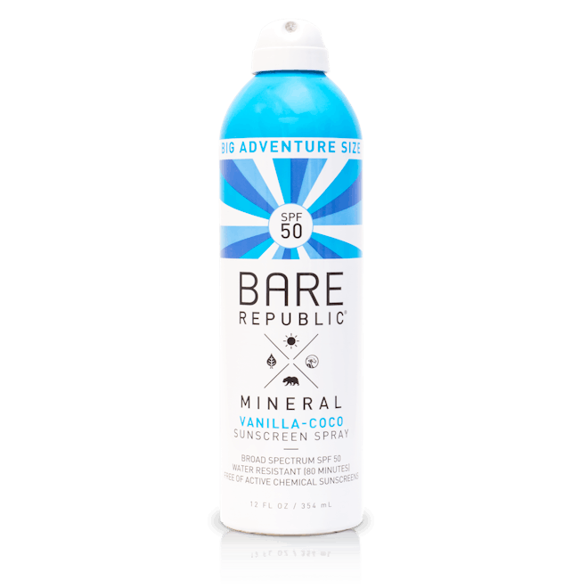 Bare Republic Mineral SPF 50 Vanilla-Coco Sunscreen Spray, 12 Fl Oz.